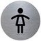 Türschild, WC Damen, Alu, silber/schwarz, selbstklebend, Ø 70mm
