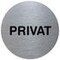 Türschild, Privat, Alu, silber/schwarz, selbstklebend, Ø 70mm