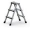 Stufenstehleiter, beidseitig, 2x3 Stufen, m. Polster, Holm L 0, 84m, Alu