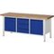 Werkbank, RAL7035/RAL5010, HxBxT 840-1040x2000x700mm, Bucheplatte