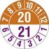 Prüfplakette,2 Jahre,Aufkleber,Jahresfarbe 2020/2021 orange/violett