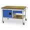 Werkbank,fahrbar,HxBxT 859x1250x750mm,Multiplexplatte,Tragl. 500kg,4-Fuß