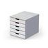 Schubladenbox, 5xDIN A4/DIN C4/Folio, HxBxT 292x280x356mm, ABS, weiß