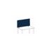 Tischtrennwand, HxB 600x1800mm, Winkel 90-180°, Wand Stoff, blau