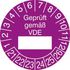 Prüfplakette,Geprüft gemäß VDE,Aufkleber,Ø 25mm,Jahresfarbe 2021-violett