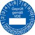 Prüfplakette,Geprüft gemäß VDE,Aufkleber,Ø 25mm,Jahresfarbe 2023-blau