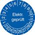 Prüfplakette,Elektr. geprüft gemäß,Aufkleber,Ø 30mm,Jahresfarbe 2023-blau