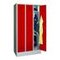Abteilschrank, HxBxT 1850x900x500mm, 3 Abt., RAL7035, Front RAL3000