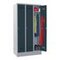 Abteilschrank, HxBxT 1850x900x500mm, 3 Abt., RAL7035, Front RAL7016