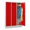 Abteilschrank, HxBxT 1850x1200x500mm, 3 Abt., RAL7035, Front RAL3000