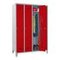 Abteilschrank, HxBxT 1850x1200x500mm, 4 Abt., RAL7035, Front RAL3000