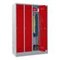 Abteilschrank, HxBxT 1850x1200x500mm, 4 Abt., RAL7035, Front RAL3000