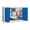 Großraum-Falttürenschrank, HxBxT 1000x1500x500mm, RAL7035, Front RAL5010