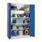 Großraum-Falttürenschrank, HxBxT 1950x1200x600mm, RAL7035, Front RAL5010
