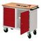 Werkbank, fahrbar, HxBxT 915x1090x600mm, RAL7035, Front RAL3000