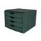 Schubladenbox, 4xDIN A4, HxBxT 215x265x332mm, Kunststoff, grün