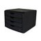Schubladenbox, 4xDIN A4, HxBxT 215x265x332mm, Kunststoff, schwarz