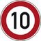 Verkehrsschild, Höchstgeschwindigkeit 10km/h, gem. StVO, Alu