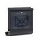Wandbriefkasten, Stahl, anthrazit, HxBxT 425x380x115mm, Einwurf oben