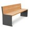 Sitzbank, B 1800mm, 3 Latten, Holz-Sitz Eiche hell, Sitz H 450mm