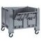 Großbehälter, HxLxB 1000x800x1200mm, 550l, PP, grau, Wände geschlossen