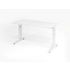 Schreibtisch, HxBxT 650-850x1400x670mm, Platte weiß, C-Fuß weiß