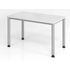 Schreibtisch,HxBxT 685-810x1200x670mm,Platte weiß,4-Fuß silber,Rundrohr