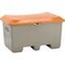 Streugutbehälter, 400l, HxBxT 680x1210x820mm, GFK, grau, Deckel orange