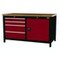 Werkbank,HxBxT 860x1500x750mm,Bucheplatte,Gestell RAL9005,Fronten RAL3003