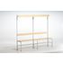 Umkleidebank, HxLxT 1670x1500x375mm, Holzleisten, RAL7035