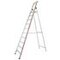 Stufenstehleiter, einseitig, 10 Stufen, Stand H 2, 32m, Holm L 3, 2m, Alu