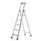 Stufenstehleiter, einseitig, 7 Stufen, Stand H 1, 58m, Holm L 2, 38m, Alu