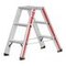 Stufenstehleiter,beidseitig,2x3 Stufen,Stand H 0,22m,Holm L 0,77m,Alu