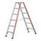 Stufenstehleiter,beidseitig,2x6 Stufen,Stand H 0,92m,Holm L 1,53m,Alu