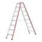 Stufenstehleiter,beidseitig,2x8 Stufen,Stand H 1,38m,Holm L 2,05m,Alu