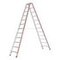 Stufenstehleiter,beidseitig,2x12 Stufen,Stand H 2,31m,Holm L 3,04m,Alu