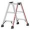 Stufenstehleiter,beidseitig,2x3 Stufen,Stand H 0,19m,Holm L 0,78m,Alu