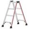 Stufenstehleiter,beidseitig,2x4 Stufen,Stand H 0,42m,Holm L 1,03m,Alu