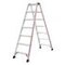 Stufenstehleiter,beidseitig,2x7 Stufen,Stand H 1,12m,Holm L 1,79m,Alu