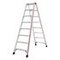 Stufenstehleiter,beidseitig,2x8 Stufen,Stand H 1,34m,Holm L 2,02m,Alu