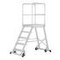 Podesttreppe, Podest H 1, 7m, 7 Stufen, Alu, Rollen