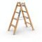 Stufenstehleiter,beidseitig,2x4 Sprossen,Holm L 1,25m,2-tlg.,Nadelholz