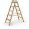 Stufenstehleiter,beidseitig,2x5 Sprossen,Holm L 1,53m,2-tlg.,Nadelholz