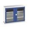 Sichtfensterschrank, HxBxT 1000x1300x550mm, 2xStahlboden, Korpus RAL7035