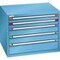 Schubladenschrank, HxBxT 800x1005x695mm, RAL5012, Front RAL5012