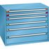 Schubladenschrank, HxBxT 1000x1205x695mm, RAL5012, Front RAL5012