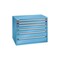 Schubladenschrank, HxBxT 1000x1205x695mm, RAL5012, Front RAL5012