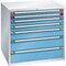 Schubladenschrank, HxBxT 1000x1005x695mm, RAL7035, Front RAL5012