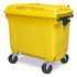 Müllcontainer,660l,Korpus HDPE gelb,HxBxT 1165x1265x775mm,4 Lenkrollen