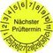 Prüfplakette,nächste Prüfung,Aufkleber,Ø 15mm,gelb,Prüfzeitraum 25-30